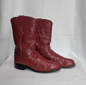 Justin Boots Red Flat Heeled Women's Boots